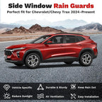 Window Visors Rain Guards for 2024 2025 2026 Chevrolet/Chevy Trax Accessories, Outside-Mount Tape-On Side Window Wind Deflectors Vent Visors Shades Black 4PCS