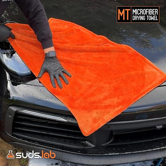 Large Microfiber Drying Towel (24 in x 35 in) Car Exterior Cleaning and Detailing Cloth, Safe On Plastic Trim, Glass, Carbon Fiber, Paint