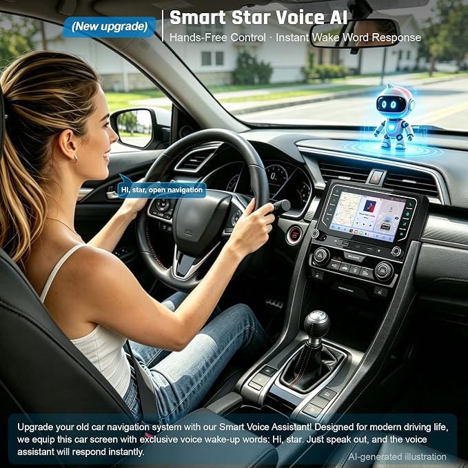 5G WiFi Upgrade Android 15 Car Radio for Honda Civic 2016 2017 2018 2019 2020 2021, 7 Inch IPS Touch Screen with Wireless CarPlay Android Auto, GPS/Bluetooth/FM/SWC/Type C/Backup Camera, 4+64G
