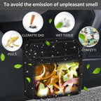 Bling Car Trash Can with Lid, Mini Vehicle Garbage Organizer Storage Bin Dustbin, Sparkling Crystal Rhinestone Holder Container with 30pcs Garbage Bags Car Accessories