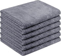 Large Microfiber Bath Towels Set of 6, 30" x 60", Soft,Super Absorption, Quick-Drying Perfect for Shower, Sauna, Yoga, Gym, Beach, Pool, Sport - Grey Floral Pattern