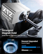 【Military-Grade】 3 in1 Magnetic Phone Holder for Car Dashboard Windshield Vent 【Upgrade Suction & Strongest Magnet】Retractable for MagSafe Car Mount Mats for iPhone 17 16 15 14 Pro Max Sumsung