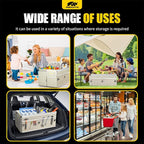 Car Trunk Organizer - 65L Collapsible Trunk Organizer with Lid, Sturdy Car Storage for SUV Auto Truck Van with Adjustable Straps and Non Slip Bottom (White)