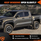 Rain Guards Compatible with Toyota Tacoma 2024-2026, Tape-on Durable Side Windows Wind Deflectors Rain Visor 2024 2025 2026 Tacoma out Channel Window Rain Guard Black 4 PCS