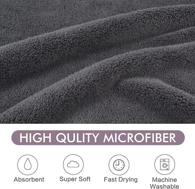 Dog Towel Super Absorbent Pet Bath Towel Microfiber Dog Drying Towel for Small, Medium, Large Dogs and Cats 30inch x 50inch Dark-Gray