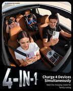 Car Charger USB C, 4-Port 90W Super Fast Charging Car Phone Charger Accessories Dual USB-C & USB-A Cargador Carro Cigarette Lighter Adapter for iPhone 17 16 15 14 13 12, iPad, Galaxy, Tablet, Android
