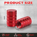 12PCS Tire Valve Stem Caps, Car Exterior Accessories, Aluminum Alloy Valve Cover Universal for Cars, Trucks, Motorcycles and Bicycles (Red)