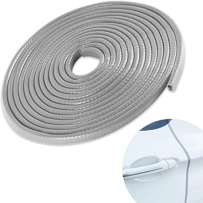 Door Protector Car Door Protector Edge Guards Car Door Edge Guards Adhesive Free Universal for Cars, Trucks, Suvs, Suvs and Most Car Door Panels (Gray, 16.4Ft（5M）)