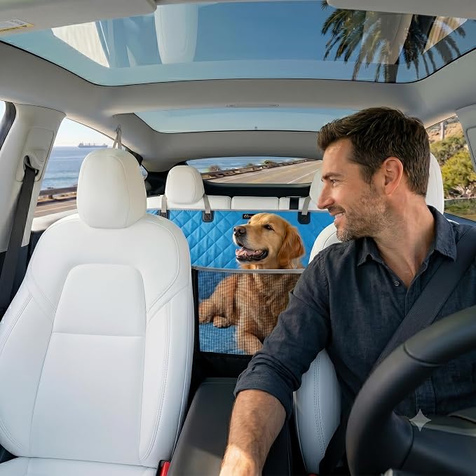 Dog Seat Cover for SUV and Small Truck, Waterproof Car Hammock Heavy Duty Back Seat Cover for Dog with Mesh Window Durable Scratchproof Pet Car Seat Protector for Rav4 CR-V Jeeps