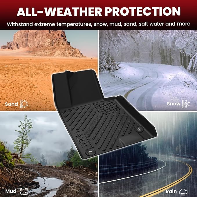 Floor Mats & Cargo Mat for Hyundai Sonata 2020-2026 (Only Fit AWD & Gas) / Kia K5 2021-2025 (Only Fit AWD, Not for FWD) Custom Fit TPE All Weather Floor Liners Car Mats Accessories