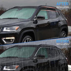 Window Rain Guards for Jeep Compass 2017 2018 2019 2020 2021 2022 2023 2024, Window Wind Deflectors Vent Visors, Tape on-4PCS