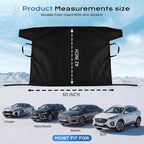 Car Windshield Cover for Ice and Snow, Heavy Duty Russian Fabric Snow Cover with Anti-Frost Protection, Side Panels & Straps, Fits Cars, SUVs & Trucks for Winter Protection- 60' x42''