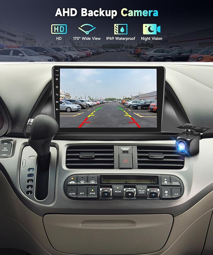 5Ghz WiFi Car Radio Stereo for Honda Odyssey 2005-2010 2+64G, 10.1" Touch Screen/Android 15/Wireless CarPlay/Android Auto/DSP EQ/GPS Navigation/Bluetooth/FM/RDS/SWC/HD Backup Camera