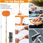 Car Wash Detailing Kit Cleaning Set with Foam Gun Sprayer, Long-Handle Brush, Large Wash Mitt, Towels, Complete Interior & Exterior Car Washing Supply Set (Orange)