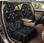 Car Seat Towel Cover 2 Pack for Front Seats, Sweat Absorbent Car Seat Protector with Non-Slip Backing, Waterproof Towel Car Seat Covers for Runners, Gym, Swimming, Beach, Pets, Iron Dumbbell