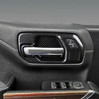 Car ABS Carbon Fiber Inner Door Handle Cover Interior Trim Decal for 2019-2025 Chevy Silverado | for 2019-2021 GMC Sierra 1500 2500 3500 HD Accessories （4 Door