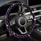 Bling Rhinestone Steering Wheel Cover with Crystal Diamond for Women, Sparkling Car Wheel Protector Universal Fit 15 Inch (Black with Purple Diamond, Standard Size(14"" 1/2-15"" 1/4))