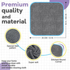 Airlab Glass Polishing Cloth Streak Free Miracle Cleaning Cloth Lint Free Microfiber Cleaning Rags for Glasses Kitchen Dish Mirrors Easy Clean, Pack of 6, 12" x 12", Grey-Light Blue