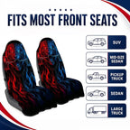 Car Seat Towel Cover 2 Pack for Front Seats, Sweat Absorbent Car Seat Protector with Non-Slip Backing, Waterproof Towel Car Seat Covers for Runners, Gym, Swimming, Beach, Pets, Tiger Strength