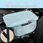6 PCS Nappa Microfiber Leather Blue Steering Wheel Cover Set, Breathable Fabric Steering Wheel Cover 14.5-15inch Universal, Car Center Console Cover, Seat Belt Cushion, Cup Holder Coaster