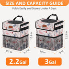 Cute Car Trash Can, Car Accessories for Women Interior Can Trash Bag Hanging Automotive Garbage Cans Pink Flamingo