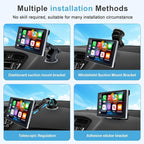 9 Inch Carplay Screen for Car, Portable Car Play Touchscreen Stereo with 4K Front+1080P Rear Dual Camera, Support Voice Control/Android Auto Mirror Link/Backup Camera