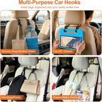 Purse Hook for Car 4 Pack, Deep Anti-Drop Car Seat Hooks for Headrest, Thick ABS Plastic Holds 55 Lbs, Heavy Duty Car Purse Holder & Car Accessories Interior for Handbags, Car Organizer Black