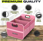 Car Trunk Organizer, Collapsible Two Compartment Organizer, Foldable SUV & Truck Storage for Car Accessories for Women Men, Non Slip Bottom, Sturdy Side Walls, Strong Handles, 45L