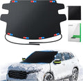 Upgrade Windshield Cover for Ice & Snow [Fast Install & Removal] 600D Oxford Fabric Against Magnetic Fit Snow, Ice, Frost, Winter Accessories - Fit for Sedan,Small to Mid-Size SUVs - (69' x48'')