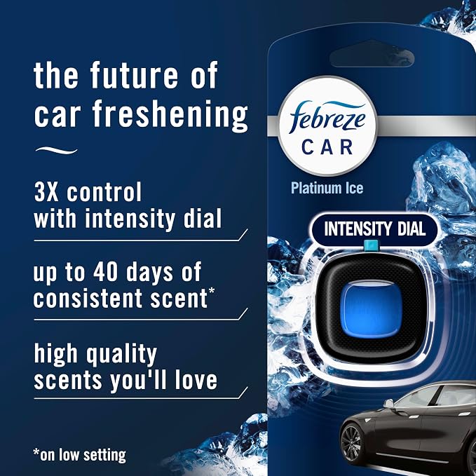 Car Air Freshener Vent Clip Platinum Ice Scent,.07 oz. Car Vent Clip, Pack of 4