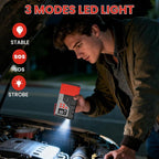 Portable Car Jump Starter with Air Compressor for Emergencies, | 3000A Peak and 150 PSI Max,for 12L Gas & 10L Diesel Engines,LCD Display,LED Light
