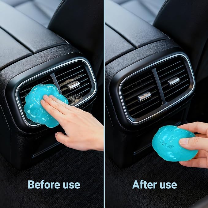 4 Pack Car Cleaning Gel Reusable Auto Slime Cars Cleaner Dust Cleansing Gels,Vehicle Interior Cleaning Care Putty,Keyboard Cleaner Goop for Car Vent, Corners, Crevice,Office Desktops Debris