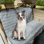 Dog Car Seat Cover for Back Seat, Soft Plush Waterproof Pet Protector with Non-Slip Bottom, Full Coverage Bench Cover Against Hair, Dirt and Scratches for Cars SUVs and Trucks (Grey, Back)
