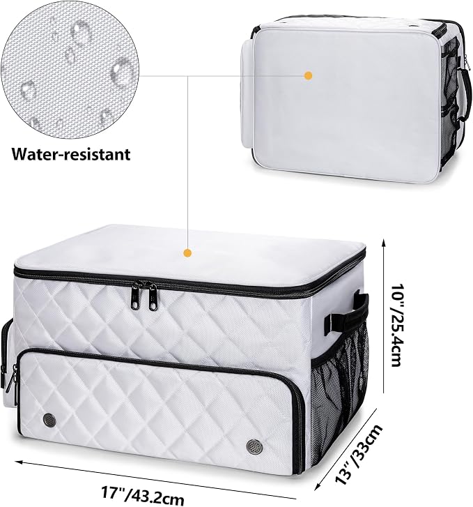 2 Layer Golf Trunk Organizer, Golf Car Storage Organizer with Individual Ventilated Compartment for 2 Pairs Shoes, Golf Car Locker for Balls, Clothes, Tees, Gloves, Accessories (White)