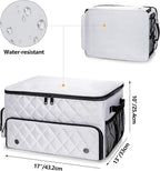 2 Layer Golf Trunk Organizer, Golf Car Storage Organizer with Individual Ventilated Compartment for 2 Pairs Shoes, Golf Car Locker for Balls, Clothes, Tees, Gloves, Accessories (White)