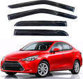 KPY Rain Guards Fit for 2014-2019 Toyota Yaris Sedan, Out-Channel Window Visors Vent Wind Deflectors 4PC, Car Accessories for 14-19 Yaris Sedan (Excludes Hatchback)