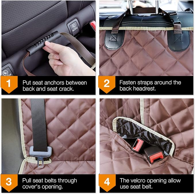 Car Seat Cover Waterproof Back Seat Cover for Kids and Dogs Without Smell Heavy Duty and Nonslip Rear Seat Protector Non Stick Fur Bench Seat Cover for SUV Van Easy to Install Machine Washable
