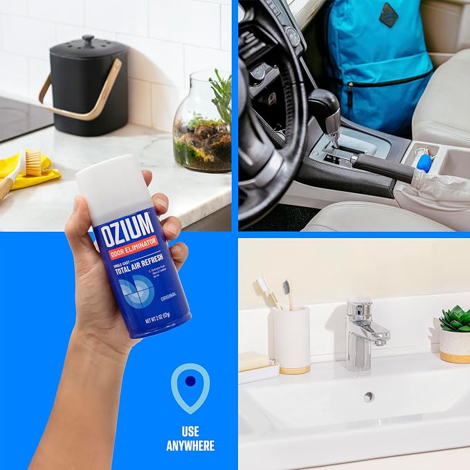 Air Sanitizer Odor Eliminator Spray, 2 oz Single Shot Total Air Refresh & Car Air Freshener - Linen - 4 Pack