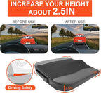 Car Seat Cushion, Comfort Memory Foam Car Cushions for Driving - Sciatica & Lower Back Pain Relief, Driver Seat Pillow for Auto, Office Chair, Wheelchair - 4D Mesh Black