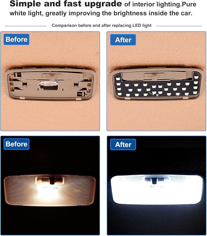 LED Light,Interior Dome Lighting Upgraded Accessory,6000K Pure White Light,Brightness Can Adjust,For Toyota Tacoma(3rd Gen,2016-2023),FJ Cruiser,4Runner,Rav4,Camry,Corolla,Highlander,Prius