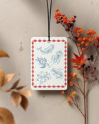 Blue Beach Car Air Freshener 4 Pcs Coconut Scented, Coastal Ocean Animal Bikini Car Accessories Mirror Decor for Women, Girly Beachy Hanging Air Freshener for Cars Closet Drawer Books