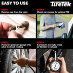 Tire Pressure Gauge for Cars ANSI Certified - Air Pressure Gauge | Glow in the dark analog dial tire gauge, tire gauges for tire pressure, accurate & easy to read
