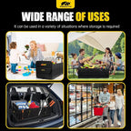 Car Trunk Organizer - 105L Collapsible Large Trunk Organizer with Reinforced Handles for Groceries, Trunk Storage Organizers for SUV Auto Truck Van with Non Slip Bottom (Black)