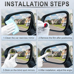 Blind Spot Mirror, 2'' Round HD Glass Frameless Convex, 2Pack Side Mirror Blind Spot, Rear View Mirrors Exterior Accessories with Wide Angle Adjustable Stick for Car SUV and Trucks, Silver