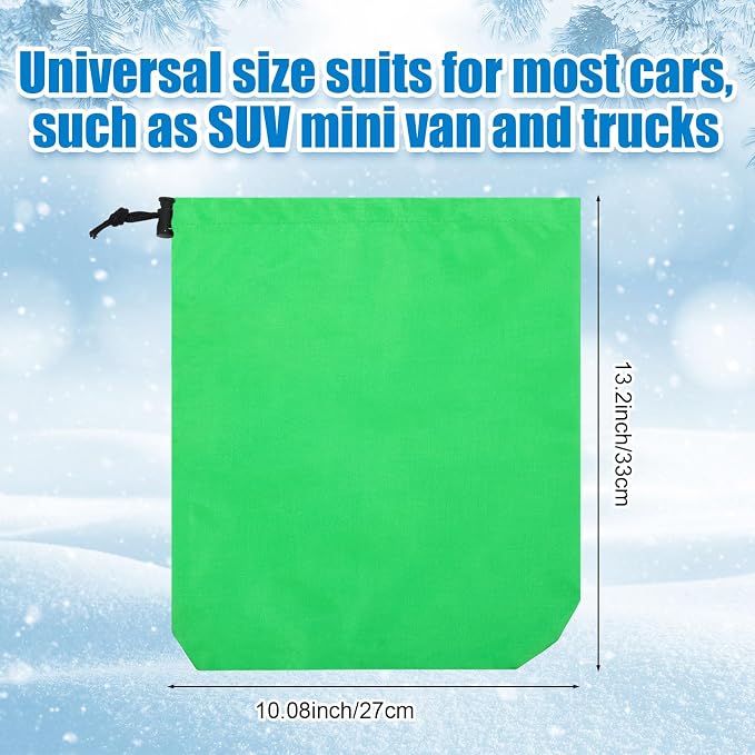2 Pcs Side View Mirror Cover Auto Rearview Protection Cover Snow Ice Mirror Exterior Rear Accessories Universal Size for Cars (Green)