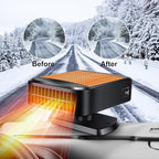 Portable Car Heater,12V 200W Fast Heating Defroster 2 in 1 Automobile Windshield Fast Heaters Car Heater That Plugs into Cigarette Lighter for Car, SUV, Trucks (Orange Black)