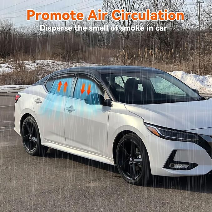 Rain Guards Compatible with 2020-2025 Nissan Sentra,Tape-On Side Window Visor Wind Deflector Vent Visors Car Accessories 4pcs