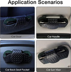 KINIVA Sunglasses Holder for Visor - Leather Glasses Case with Clips for All Car Models (Black)