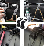2PCS Car Seat Hooks - Bling Rhinestone Headrest Hooks with Universal Design - Perfect for Holding Handbags, Clothes, Purses, and Water Bottles - Black