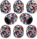 8PCS Bling Crystal Diamond Tire Stem Valve Caps, Dustproof Car Wheel Tire Valve Caps Universal Tire Valve Stem Covers for Cars, SUV, Trucks, Bikes, Motorcycles, Bicycles (Black Colorful)